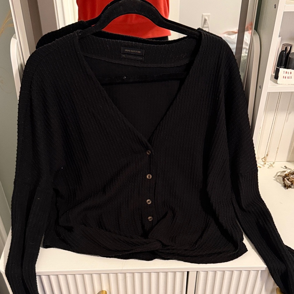 Urban Outfitters Black Button-Up sweater